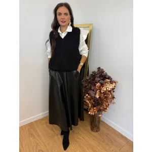 Moherowa kamizelka MAYA w kolorze czarnym