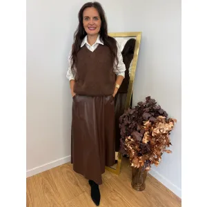 Moherowa kamizelka MAYA w kolorze czekoladowym