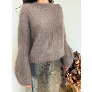 Moherowy sweter LUCE w odcieniu gołębim