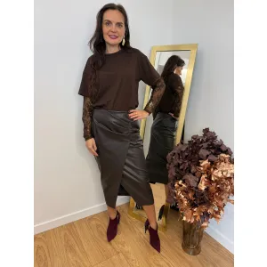 Bawełniana bluzka DIVA w kolorze czekoladowym