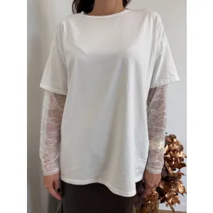 Bawełniana bluzka DIVA w odcieniu śnieżnej bieli