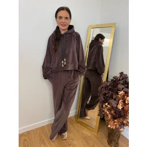 Bawełniany SET MILA w odcieniu czekoladowym