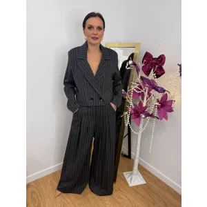 Wiskozowy set GLORIAN w odcieniu antracytowym rozmiar M