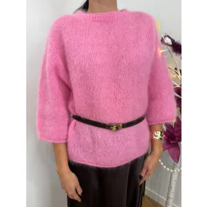 Moherowy sweter LUCIA w odcieniu kwiatów piwonii