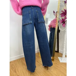 Bawełniane spodnie FIORO w odcieniu jeansu