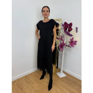 Dzianinowa sukienka DELFINA w kolorze czerni mini