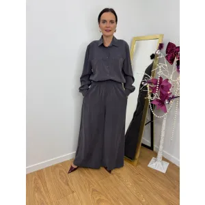 Wiskozowy komplet MEERA w odcieniu grafitowym rozmiar S