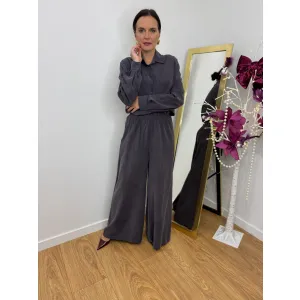 Wiskozowy komplet MEERA w odcieniu grafitowym rozmiar S