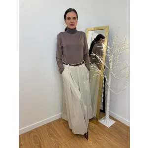 Wiskozowy golf LEONIA w odcieniu fango