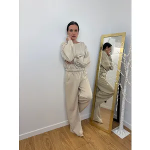 Wiskozowy komplet PALOMA w odcieniu beżu