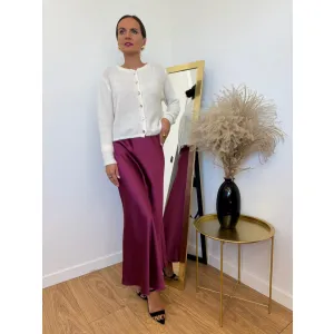 Wiskozowa spódnica LORENA w odcieniu amarantu