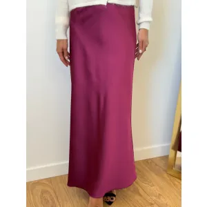 Wiskozowa spódnica LORENA w odcieniu amarantu