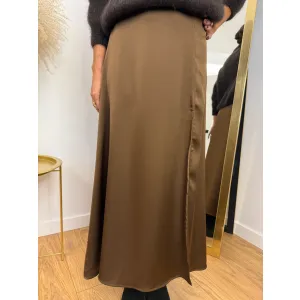 Spódnica VIOLA w odcieniu mlecznej czekolady M/L