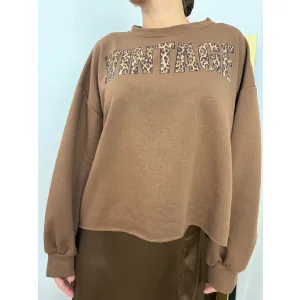 Bawełna bluza LATTE w odcieniu czekoladowym