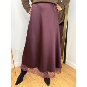 Wiskozową spódnica ANSELMA w odcieniu śliwki