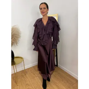 Koszula z lyocellu ROZI w odcieniu śliwki