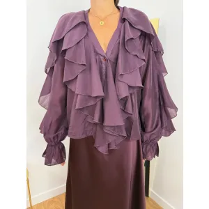 Koszula z lyocellu ROZI w odcieniu śliwki