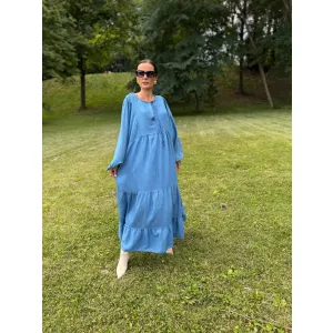 Sukienka z tencelu ELARA w kolorze jeansu