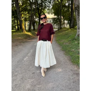 Bawełniana spódnica SILVIA w odcieniu śmietankowym