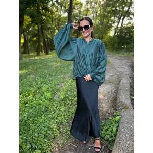 Wiskozową spódnica LARA w kolorze czarnej nocy