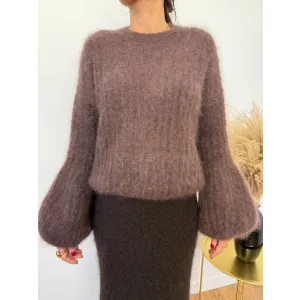 Moherowy sweter LUCE w kolorze brązu