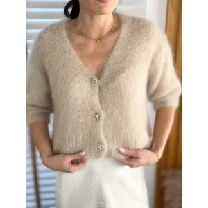 Moherowy  Sweter  Nocturne w kolorze kremowe latte