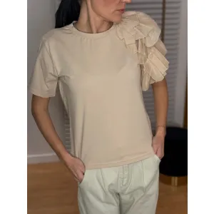 Elegancka Bluzka Essenza w kolorze piaszczystym