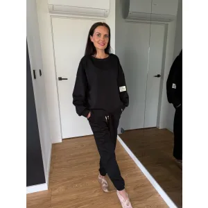 CIENKI Komplet z wiskozy LIFE w kolorze czarnej nocy