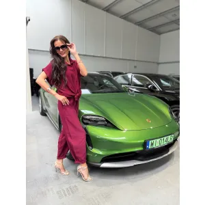 Komplet z wiskozy LUSSO w odcieniu czerwonego wina