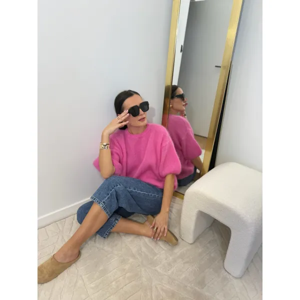 Moherowy sweter LUCIA w odcieniu fuksji