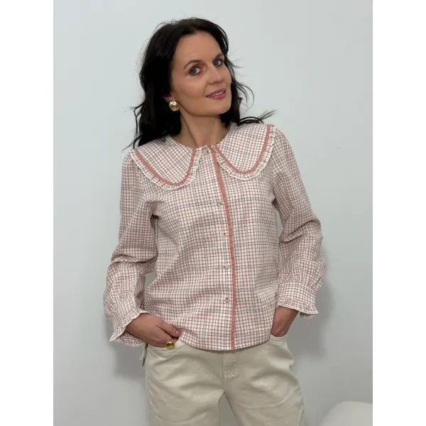 Bawełniane spodnie AROS w odcieniu wanilii rozmiar L