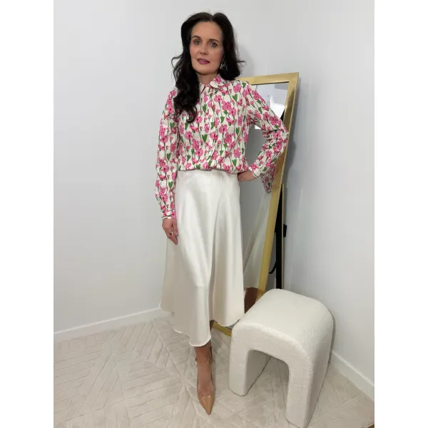 Bawełniana koszula LESSA w aplikacje rozmiar S/M