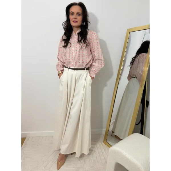 Bawełniana koszula SERAFINA w odcieniu pudrowego różu rozmiar S/M