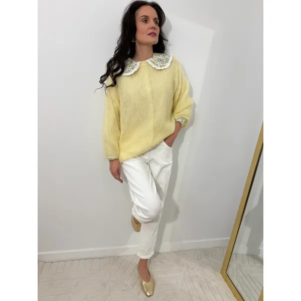 Moherowy sweter SOFIA w odcieniu cytrynowym