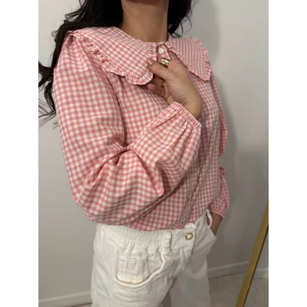 Bawełniana koszula BABYDOLL w odcieniach różu