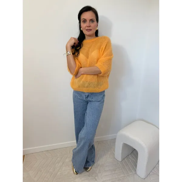 Moherowy sweter SANDRA w odcieniu sycylijskiej pomarańczy
