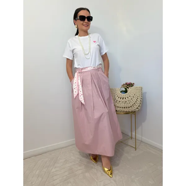 Bawełniana spódnica MIRADA w odcieniu różu