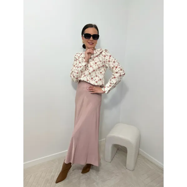 Bawełniana koszula BABYDOLL w odcieniu wanilii w aplikacje rozmiar M/L