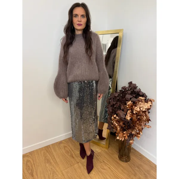 Moherowy sweter LUCE w odcieniu gołębim