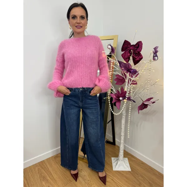 Bawełniane spodnie FIORO w odcieniu jeansu