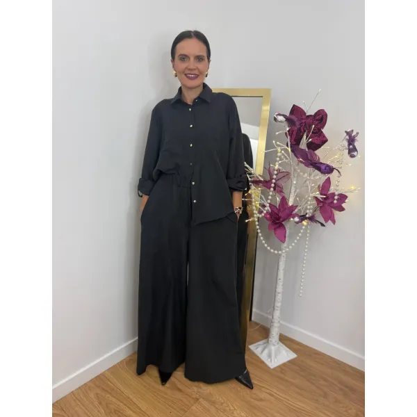 Set z wiskozy ADEL w kolorze czerni  rozmiar M