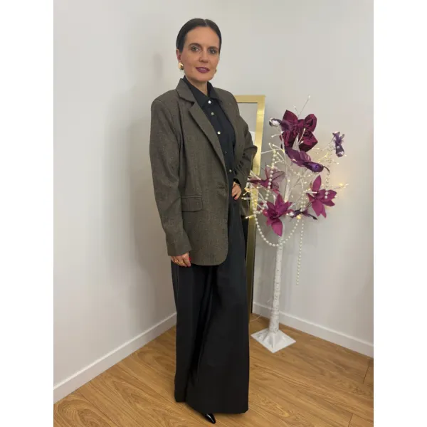 Wiskozowa marynarka BRIDGIET w odcieniu brązu rozmiar S