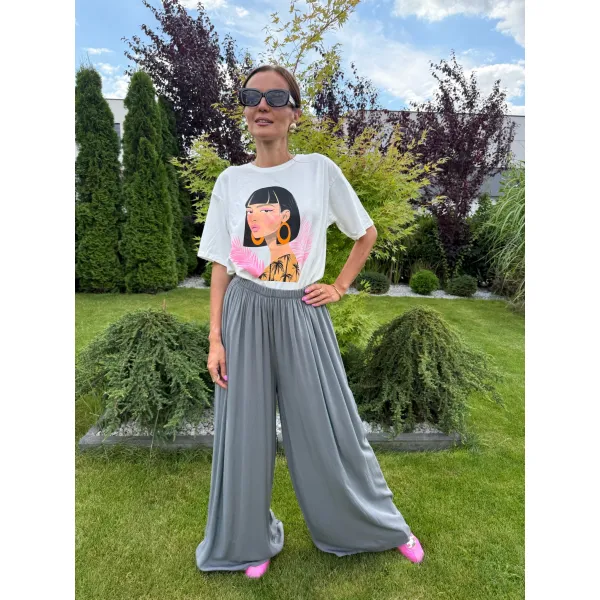 Spodnie z wiskozy i lyocellu BEBE w odcieniu fango