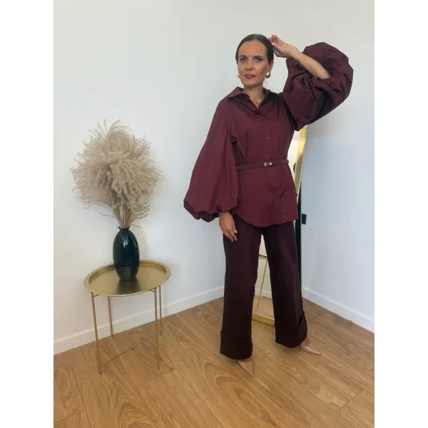 Bawełniana koszula LOTTA w kolorze bordo M/L