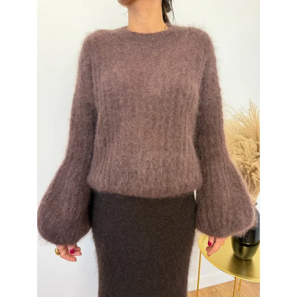 Moherowy sweter LUCE w kolorze brązu