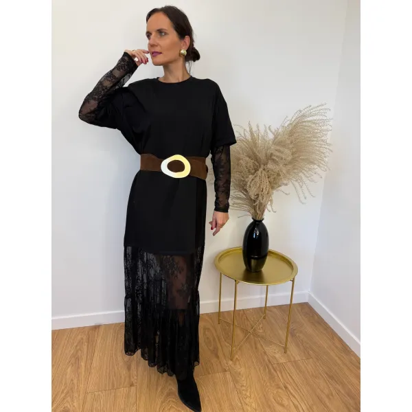 Bawełniana sukienka DIVA w kolorze czarnej nocy