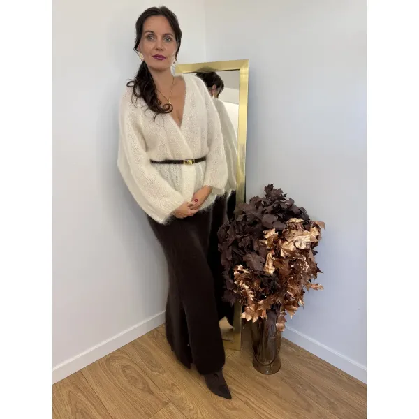 Moherowy sweter GINEVA w odcieniu śmietanowym